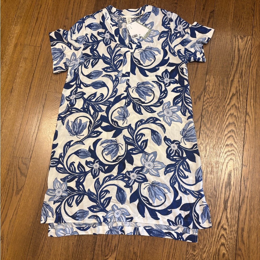 H&M Blue Tunic Floral Dress